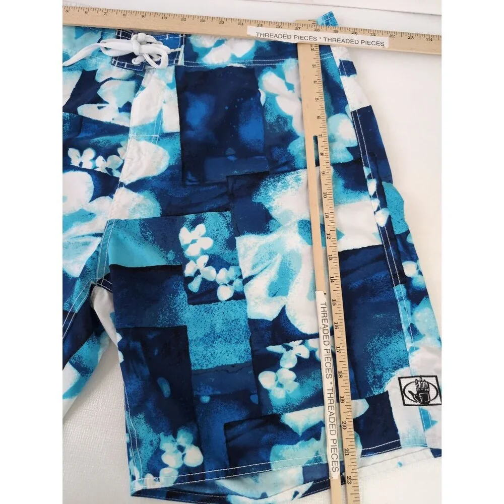 Body Glove‎ Board Shorts Swim Suit Mens 38 Blue Floral Hawaiian Surf Beach